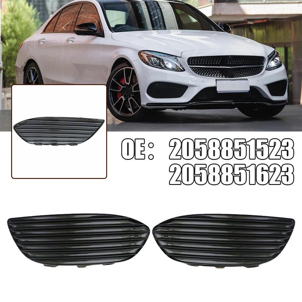 Front Bumper Grille Cover for Benz W205 (2015–2020) - Premium Black Finish