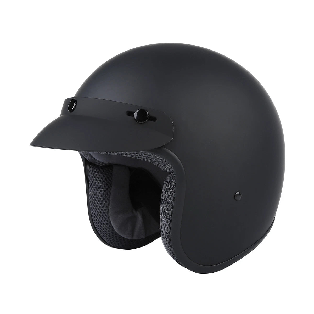 Matte Black Helmet & Visor for Motorcycle Scooter (DOT Approved)