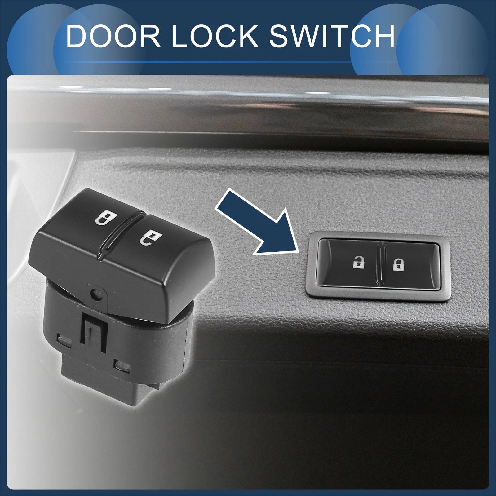 Door Lock Switch Front Driver Side Replacement for Chevrolet Cobalt (2005–2010)