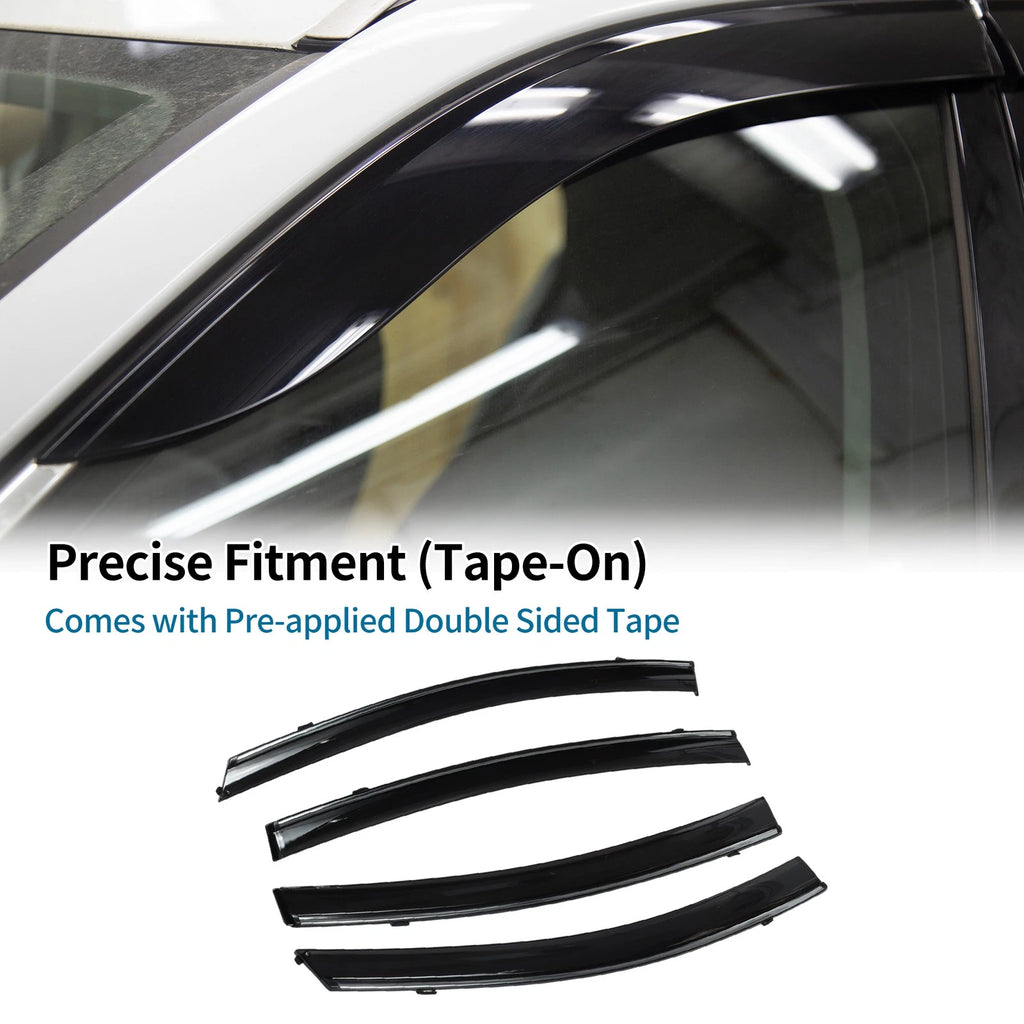 Window Deflectors Side Vent Visors Black for Hyundai Elantra (2017–2018)