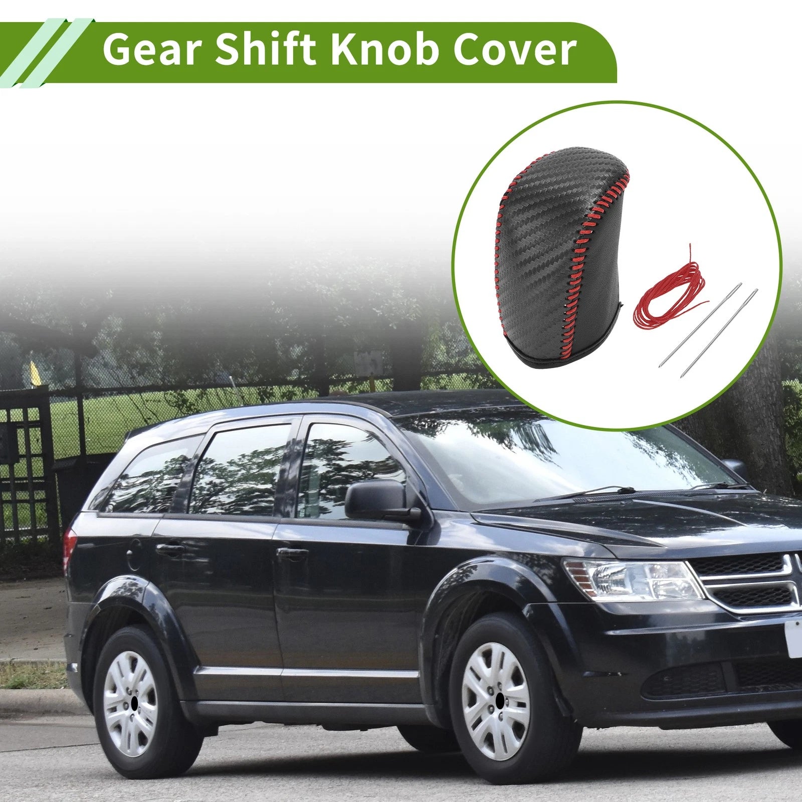 Gear Shift Knob Cover Replacement for Dodge Journey (2011–2020) Carbon Fiber
