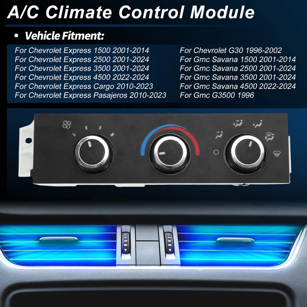 A/C Heater Climate Control Switch Module Panel for Chevrolet Express (2003–2015)