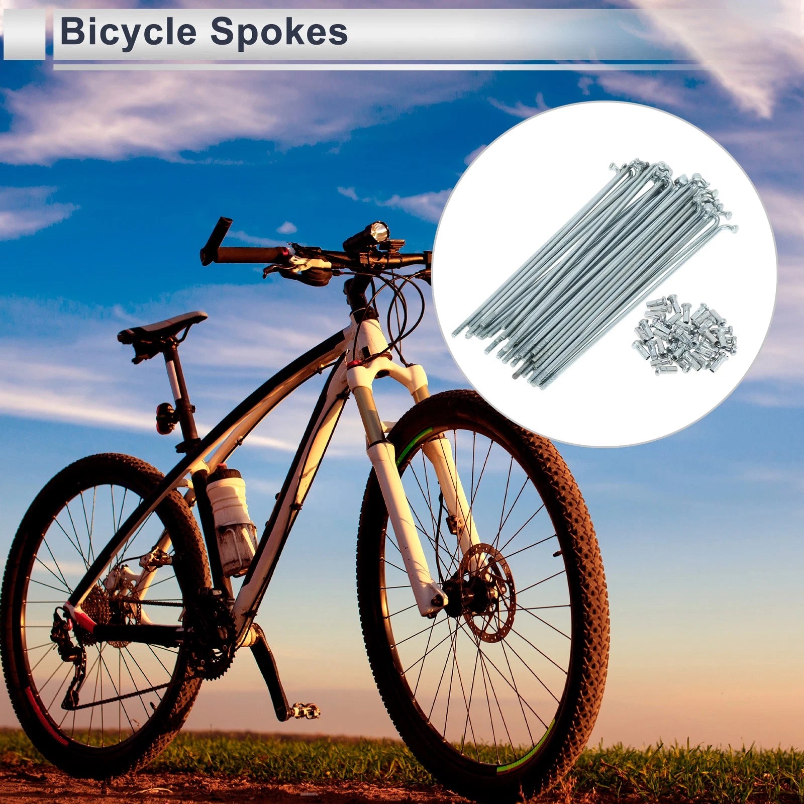 Bicycle Spoke Nipple Set 12G 127mm for Universal Replacement (All Models)