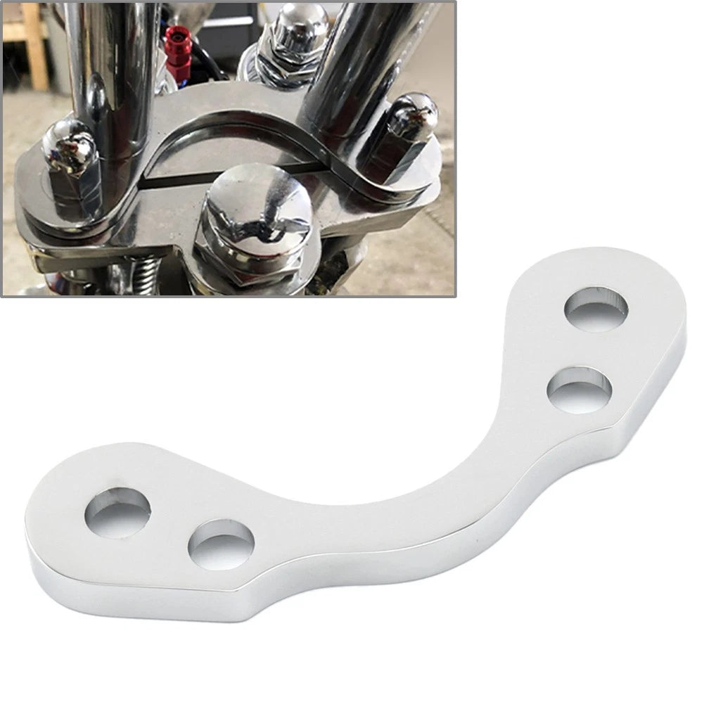 Springer Handlebar Tree Adapter Top Clamp for Harley (3.5" Wide, Chrome)