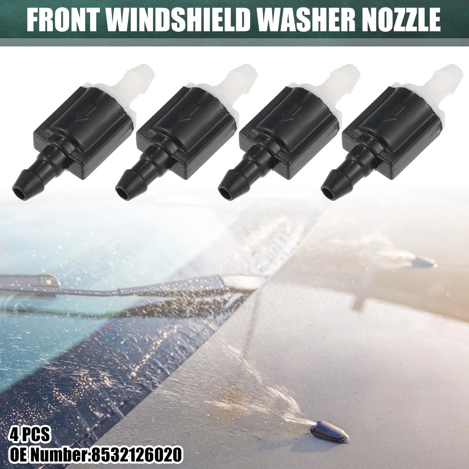 Windshield Washer Nozzles 4pcs Replacement for Toyota Highlander (2001–2007)