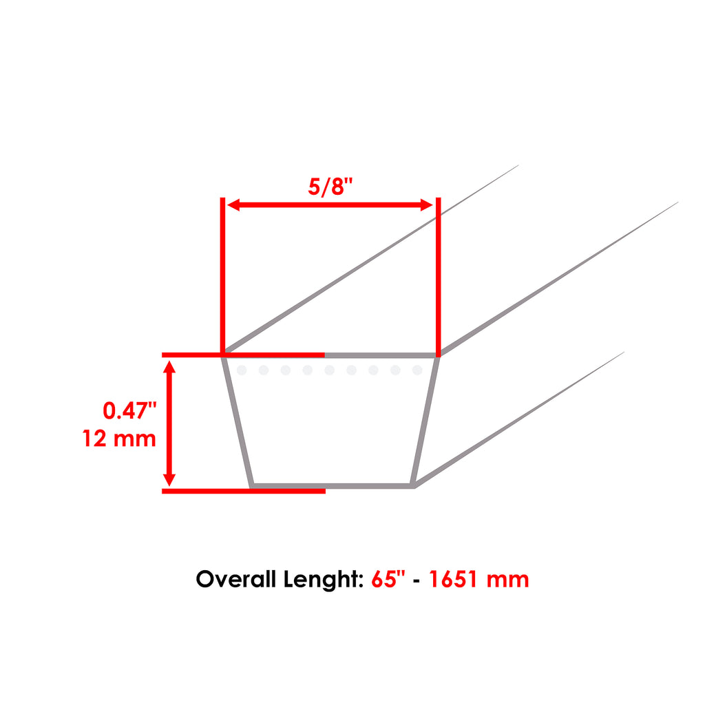 Deck Belt Short Right Replacement 61 inch for Ferris IS 2100Z (2000–2024)