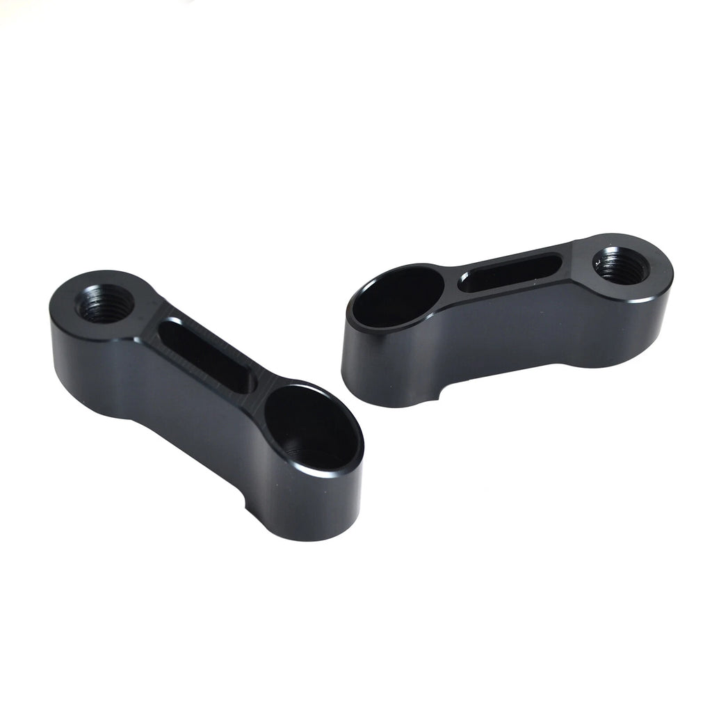 10mm CNC Motorcycle Mirror Mount Risers Extenders Adapters Universal Black
