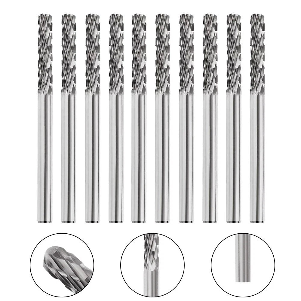 10PCS Carbide Rotary File Set C Type Shank Tungsten Steel Cutter