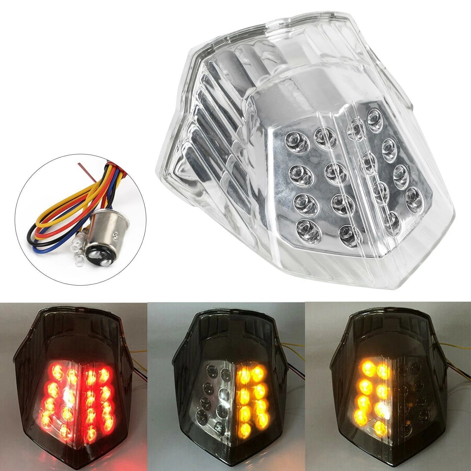 Turn Signal Tail Light for Yamaha Diversion 600 XJ6 FZ6 (2009–2017) Clear T9