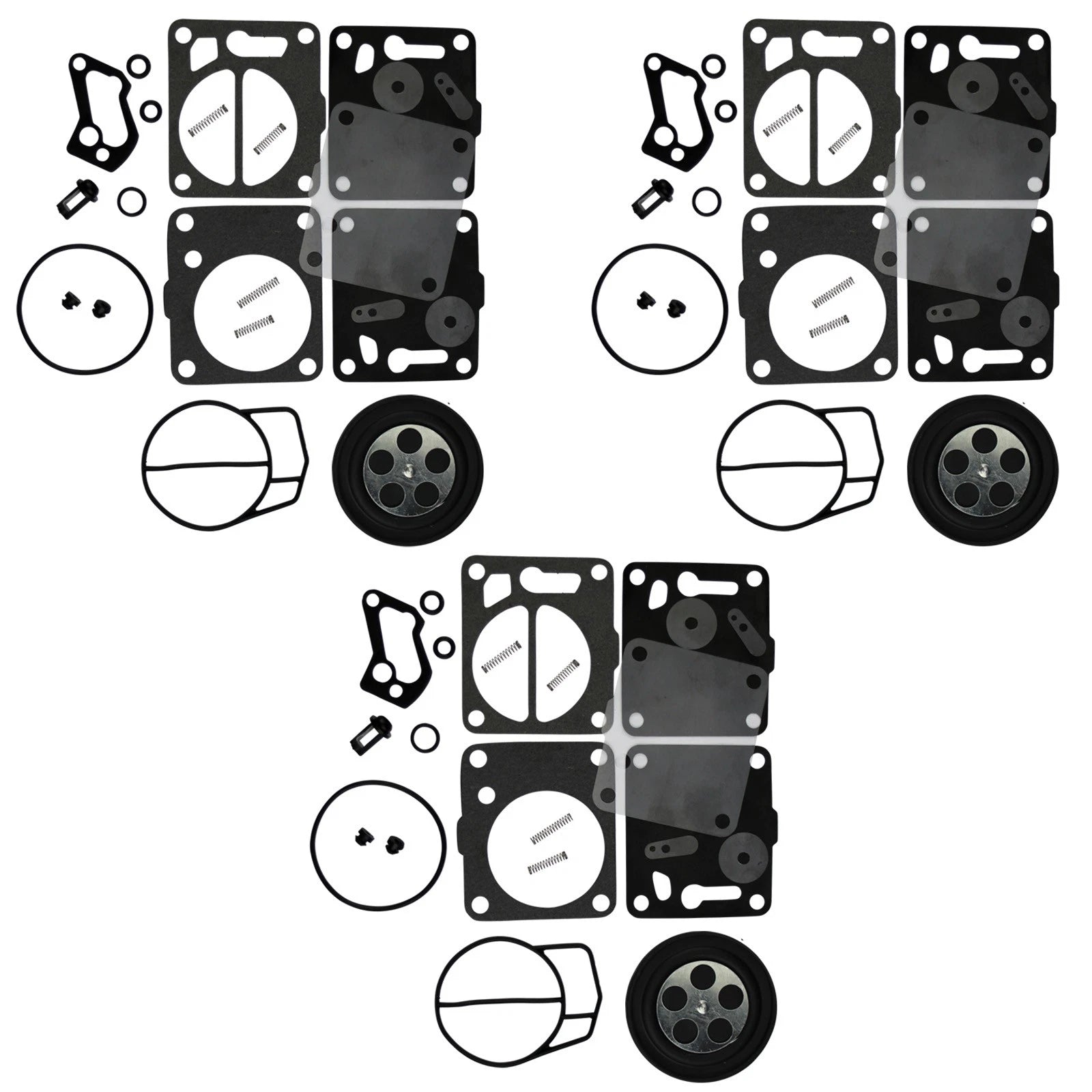 Set of 3 Carb Triple Rebuild Kit for Mikuni Super BN 38 44 46 mm