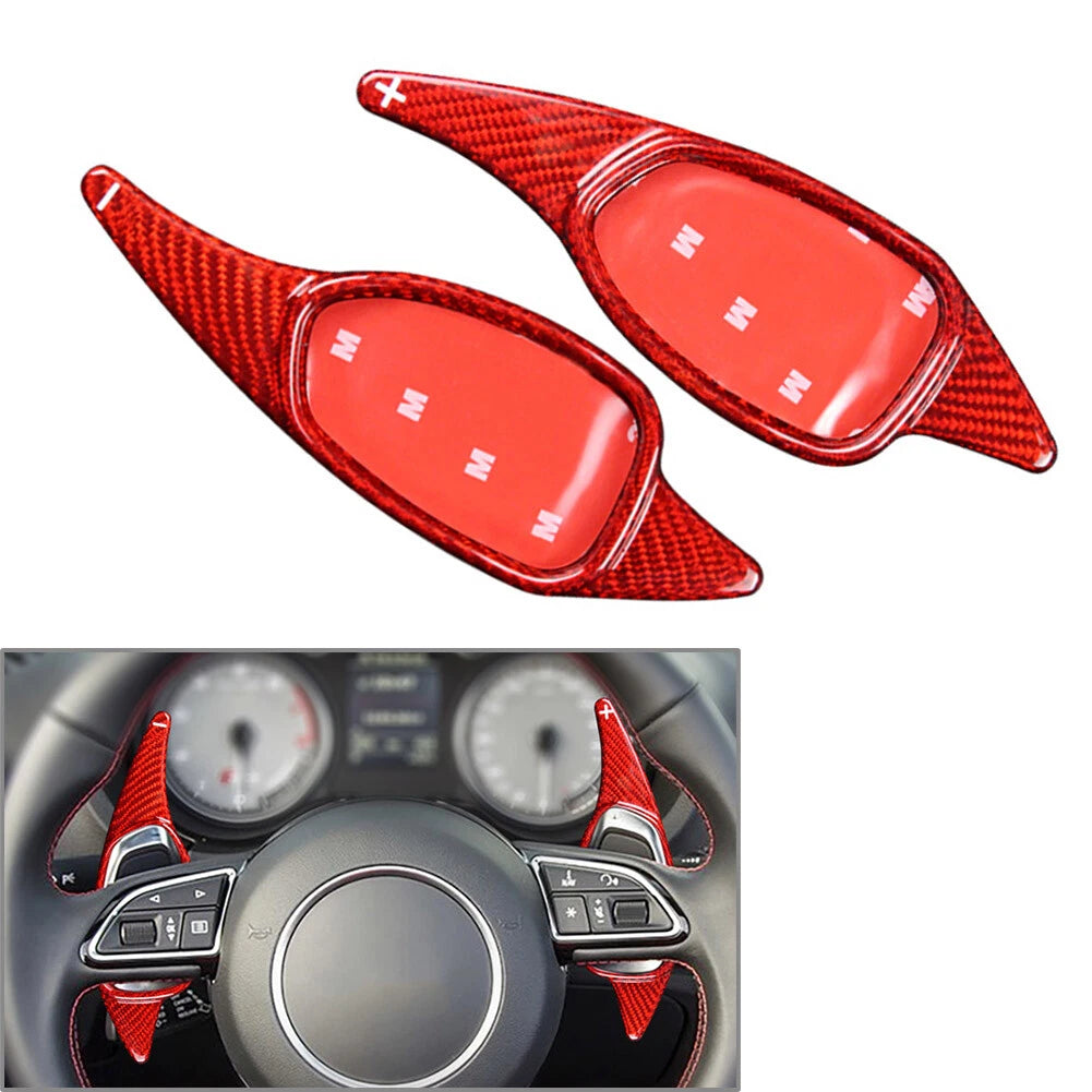 Steering Wheel Shift Paddle for Audi A5 S3 S4 S5 S6 SQ5 RS3 RS4 (Carbon Fiber Red)