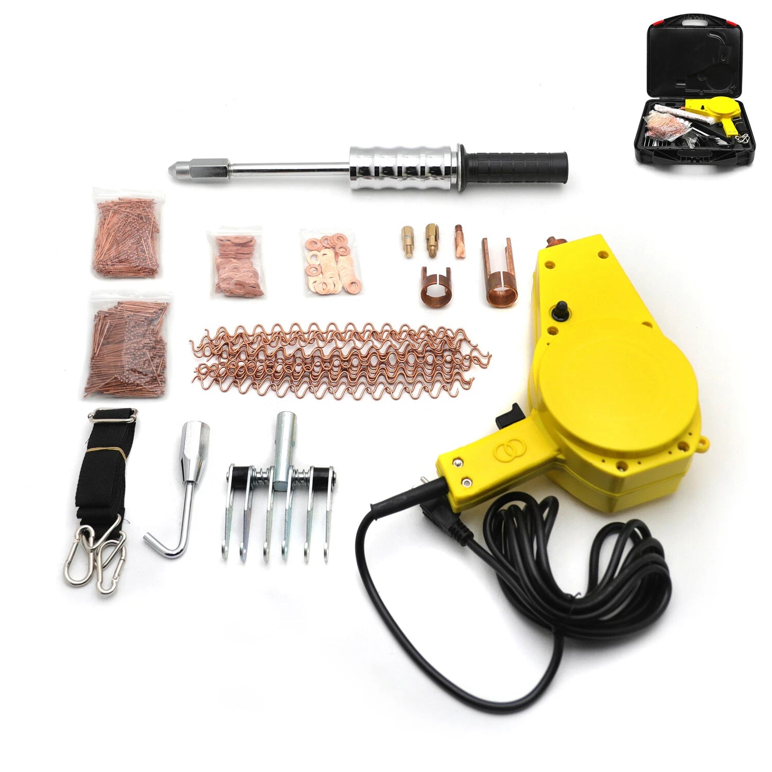 Dent Repair Kit for Universal Use (Electric Stud Welder Gun, 2lb Puller Hammer)