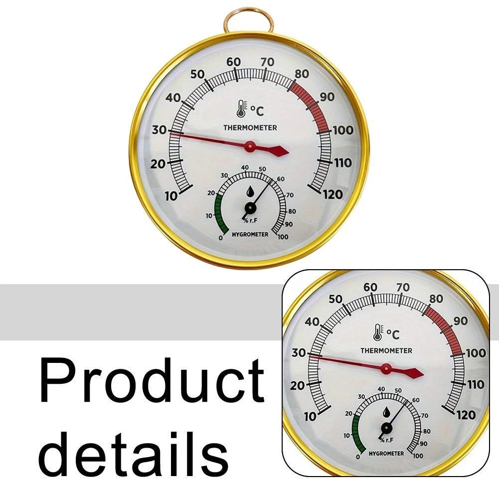 Indoor Outdoor Sauna Thermometer with Humidity Meter (10 to 120°F)
