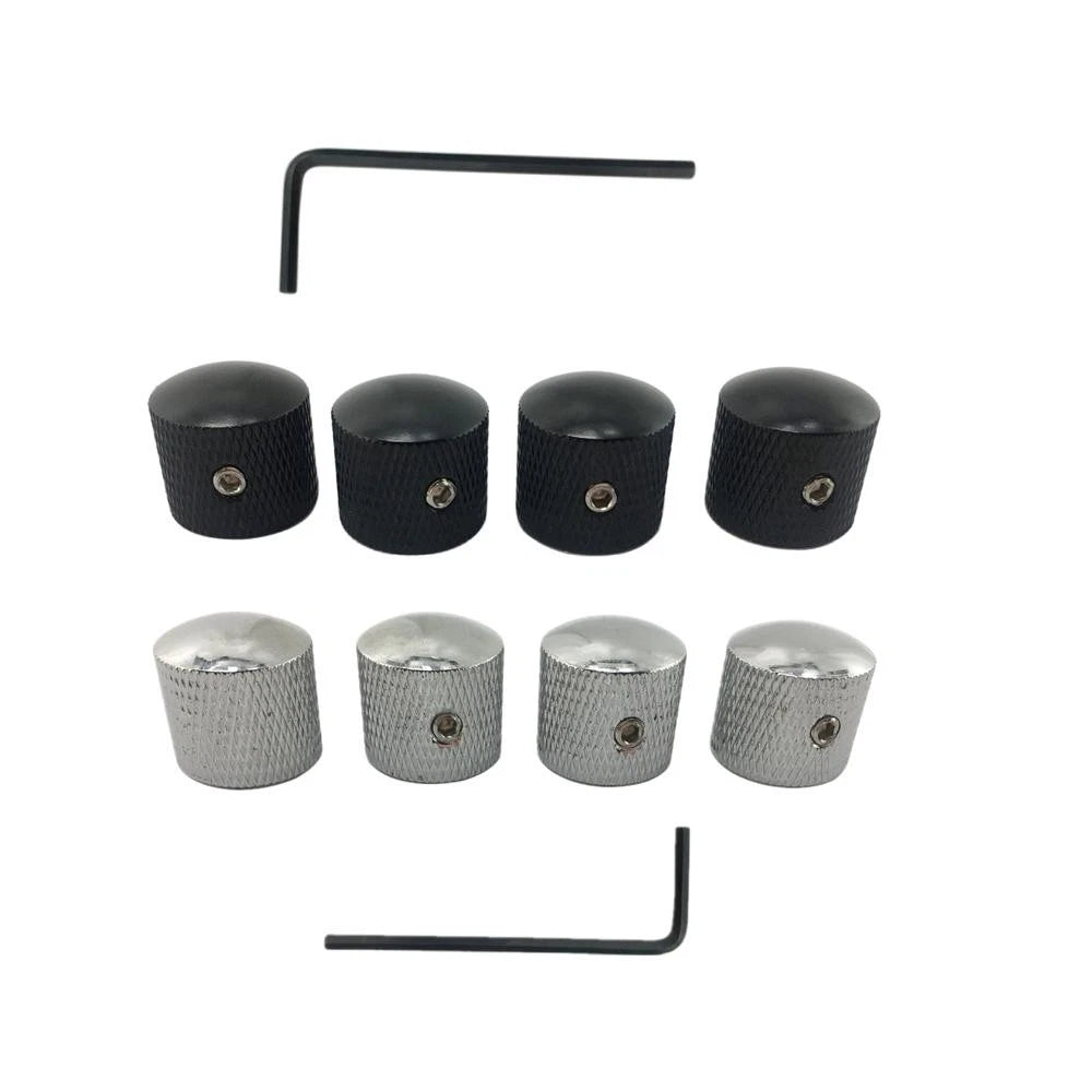 4X Metal Electric Guitar Bass Volume Tone Control Knobs with Wrench Tool