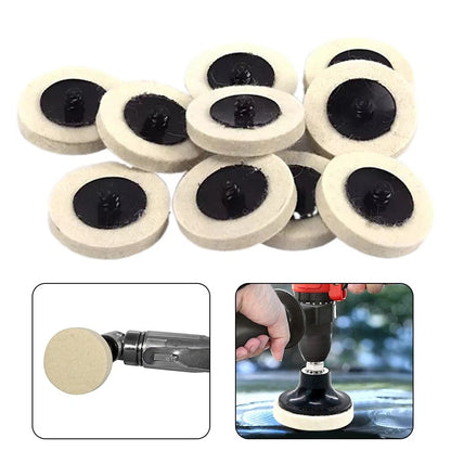 10 Pack 2 Inch Wool Pads for Even Polish Distribution