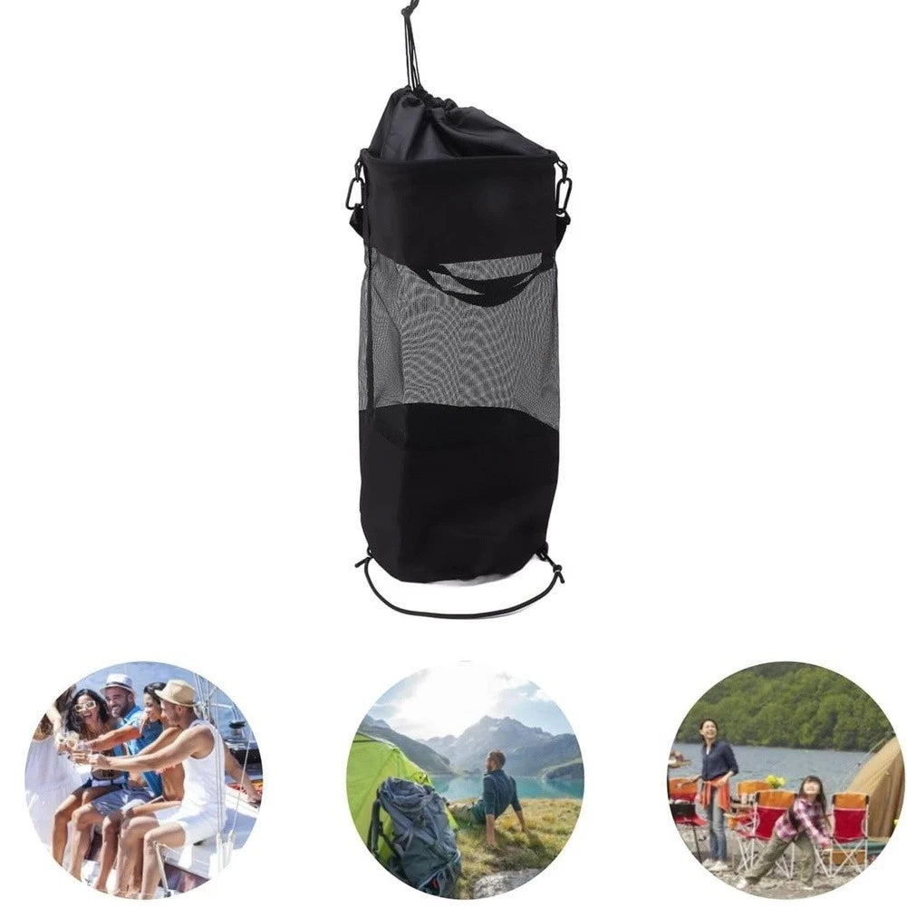 24x58cm Hanging Trash Bag with Hook for Outdoor Camping