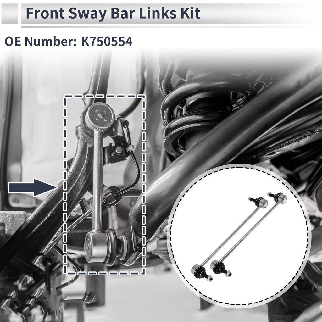Front Stabilizer Bar Links No Bushing for Mazda 3 (2010–2013) 2 Pcs
