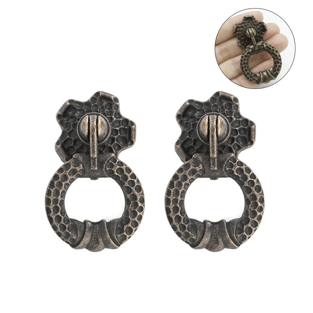 Set of 5 Door Drop Ring Pull Handles for Cabinet Drawer Hardware