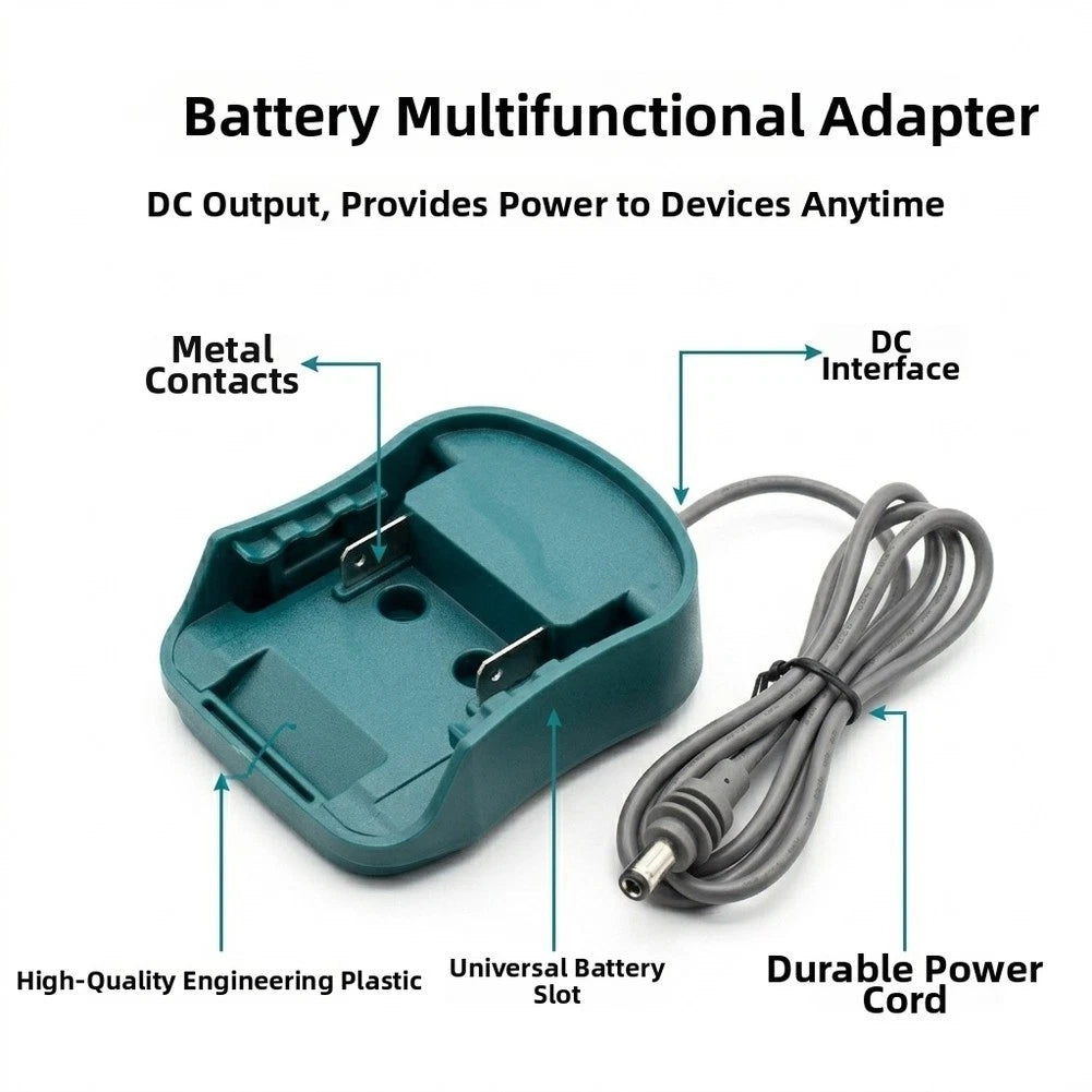 18W 3-in-1 Adapter DC + USB-A + USB-C for 18V 20V Cordless Tools