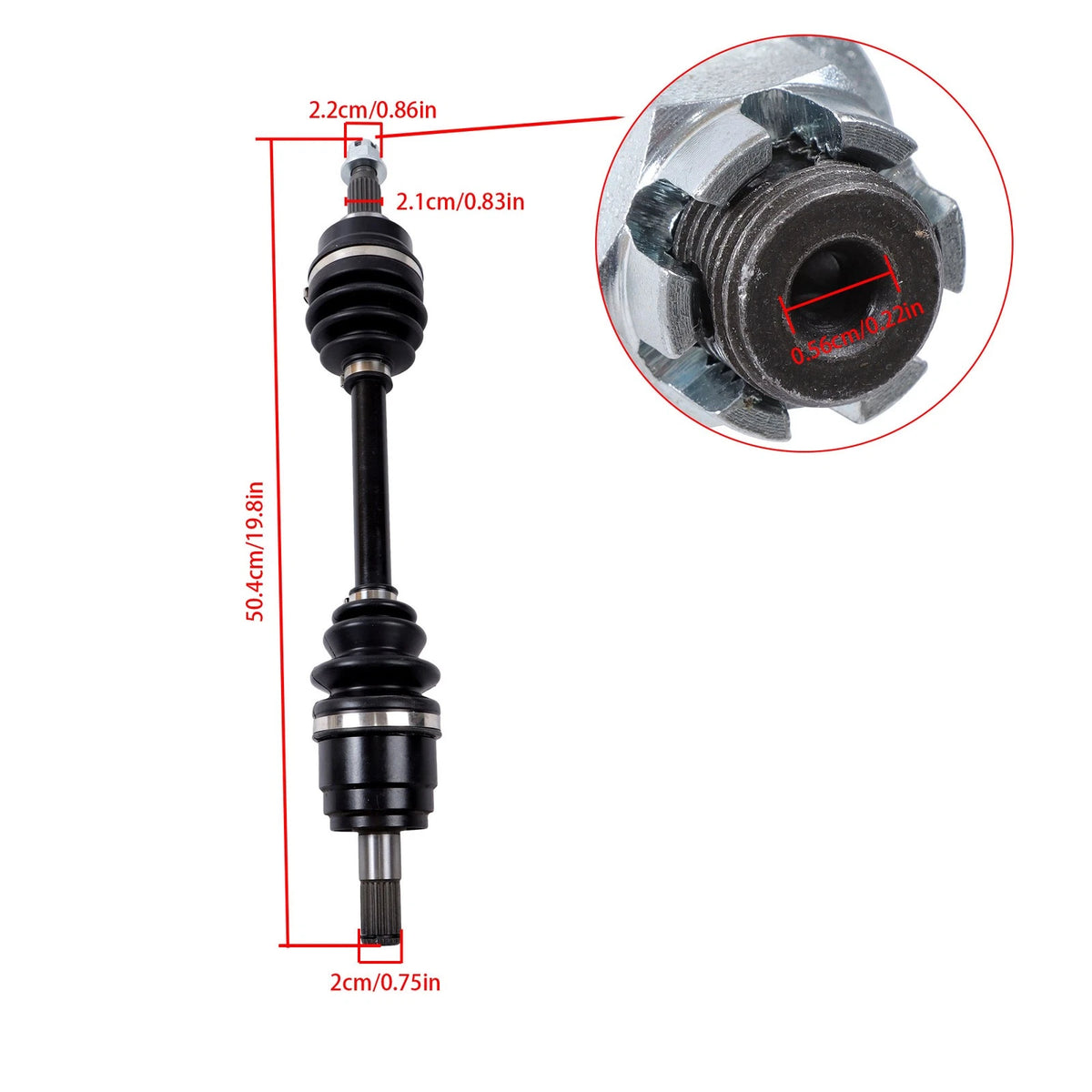 Front Left CV Axle Drive Shaft for Honda Foreman 500, Rubicon 500, Rincon 680 (2005–2021)