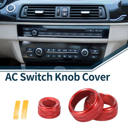 AC Media Switch Knob Cover Red 3 Pcs Replacement for BMW 1 2 3 4 Series (F20–F33)