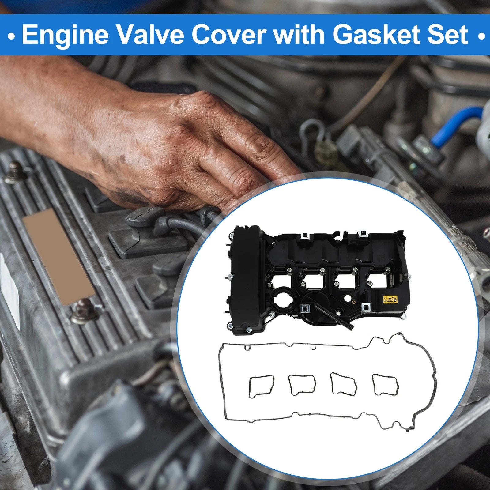 Front Engine Valve Cover with Gasket Replacement for Mercedes-Benz C230 (2008–2014)