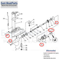 Gearcase Propeller Shaft Seal Kit for Yamaha 4-Stroke 6hp 8hp 9.9hp