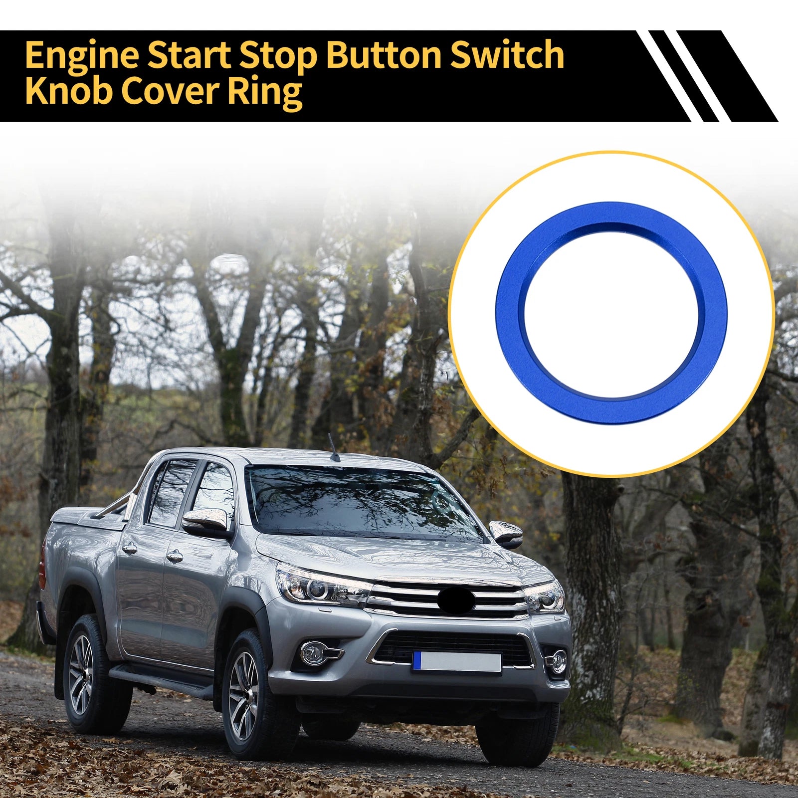 Engine Start Stop Button Switch Knob Cover Ring for Toyota Tacoma (2016–2023) Blue