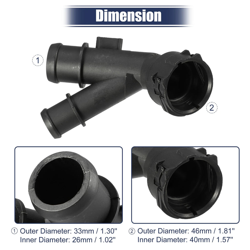 2Pcs Coolant Pipe Hose Flange Replacement for Volkswagen Golf (2015–2021)