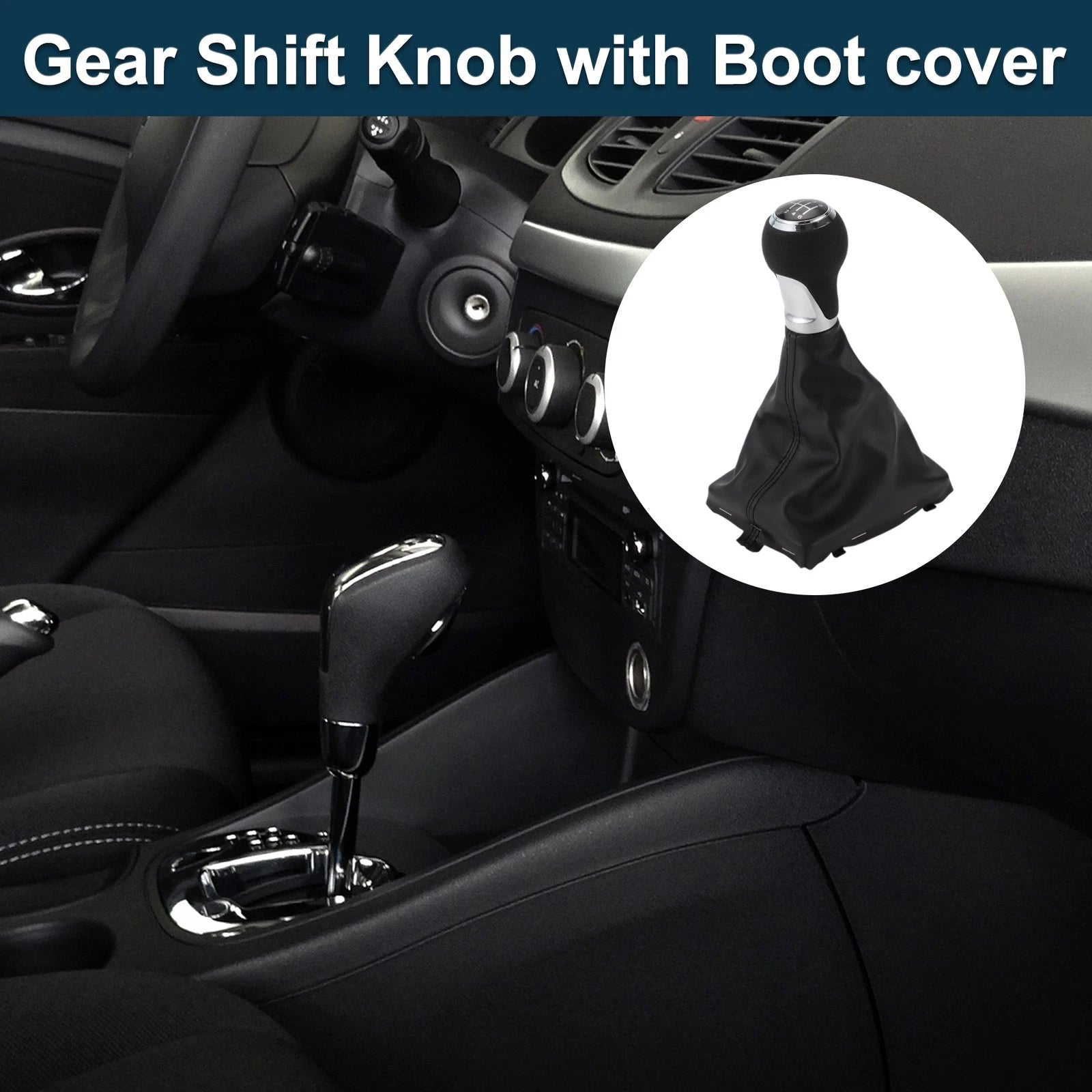 6 Speed Gear Shifter Knob Replacement with Cover for Audi A4 B8 (2007–2015)