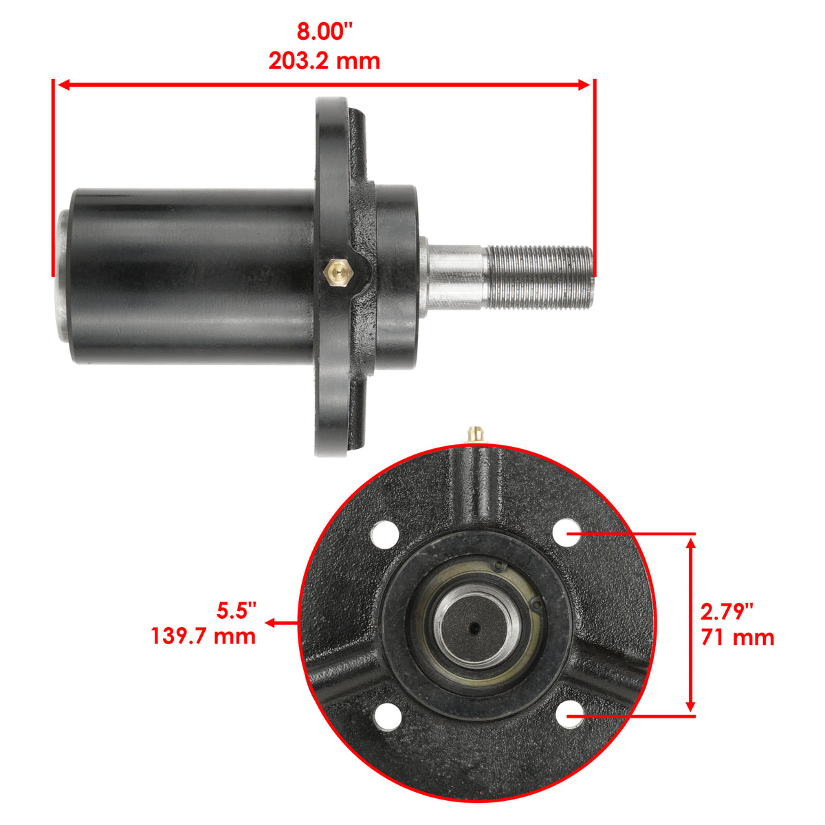 Spindle Assembly Replacement for Dixie Chopper Short Shaft 50 60 Inch (2003–2008)