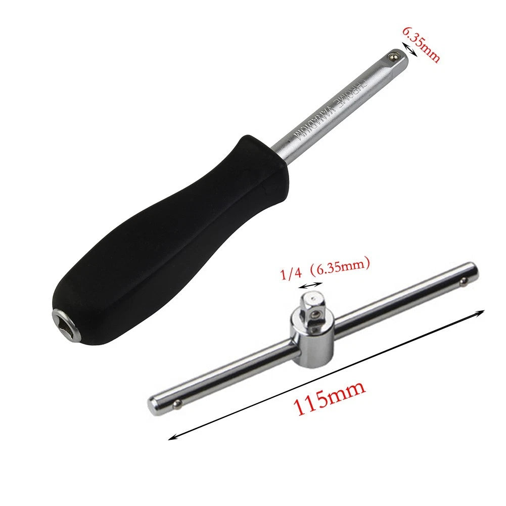 Slide Bar Extension Rod for Socket Wrench Adapter (14, 38, 12)