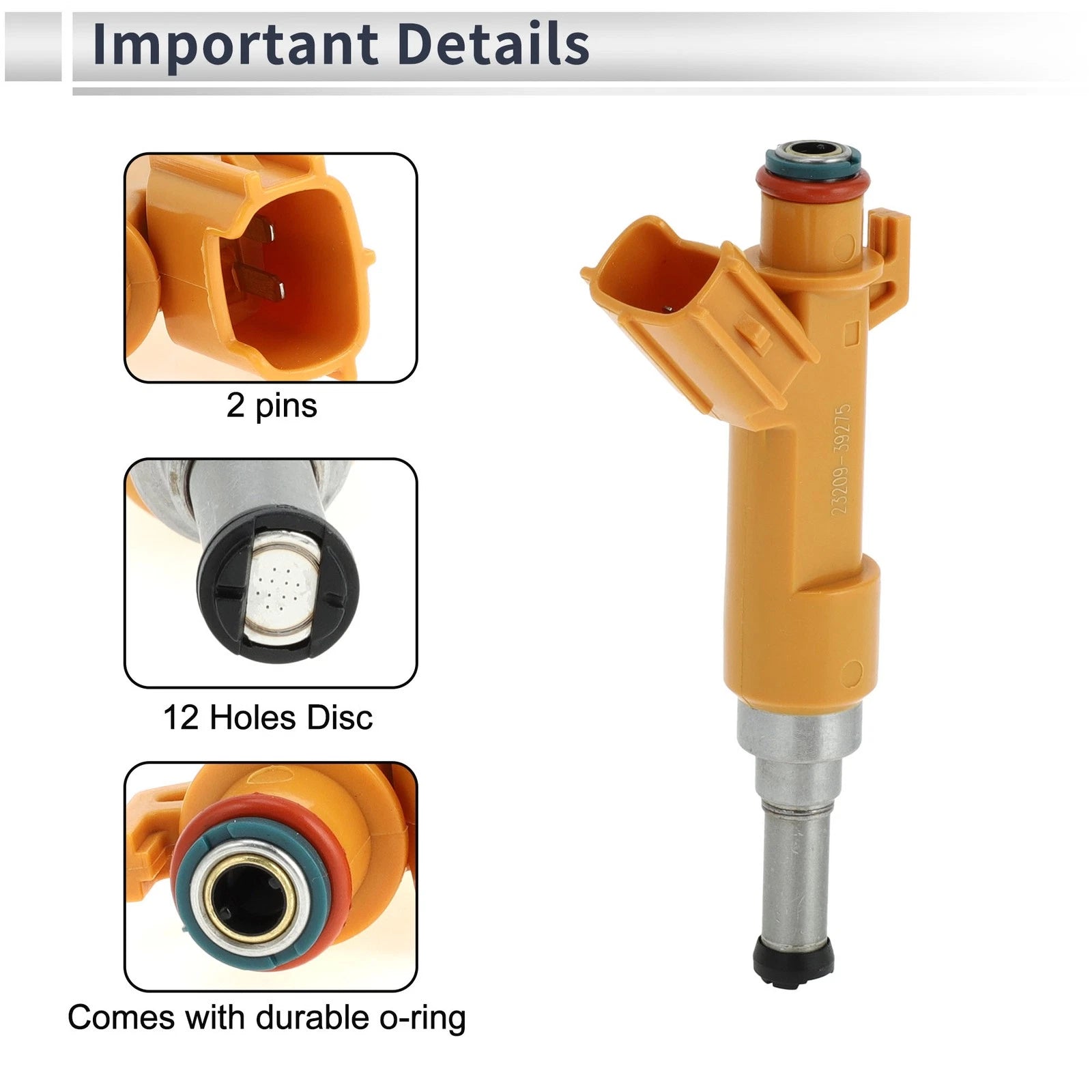 Fuel Injector Replacement for Lexus NX200t 2015–2017 1 Pc Yellow