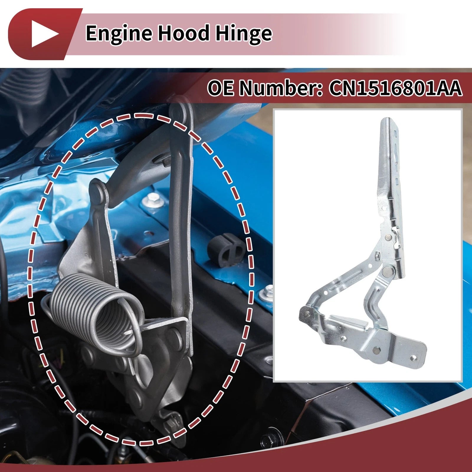 Hood Hinge for Ford Ecosport (2013–2016) Left Side 1 pcs