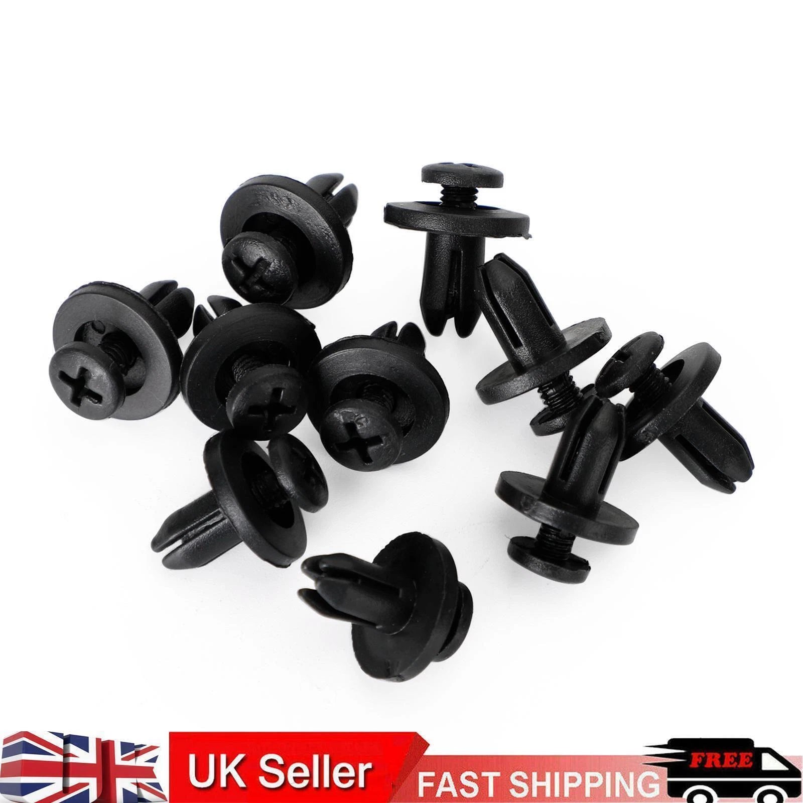 10 Pack Fairing Panel Trim Clips for Motorcycle U T9 (6mm)