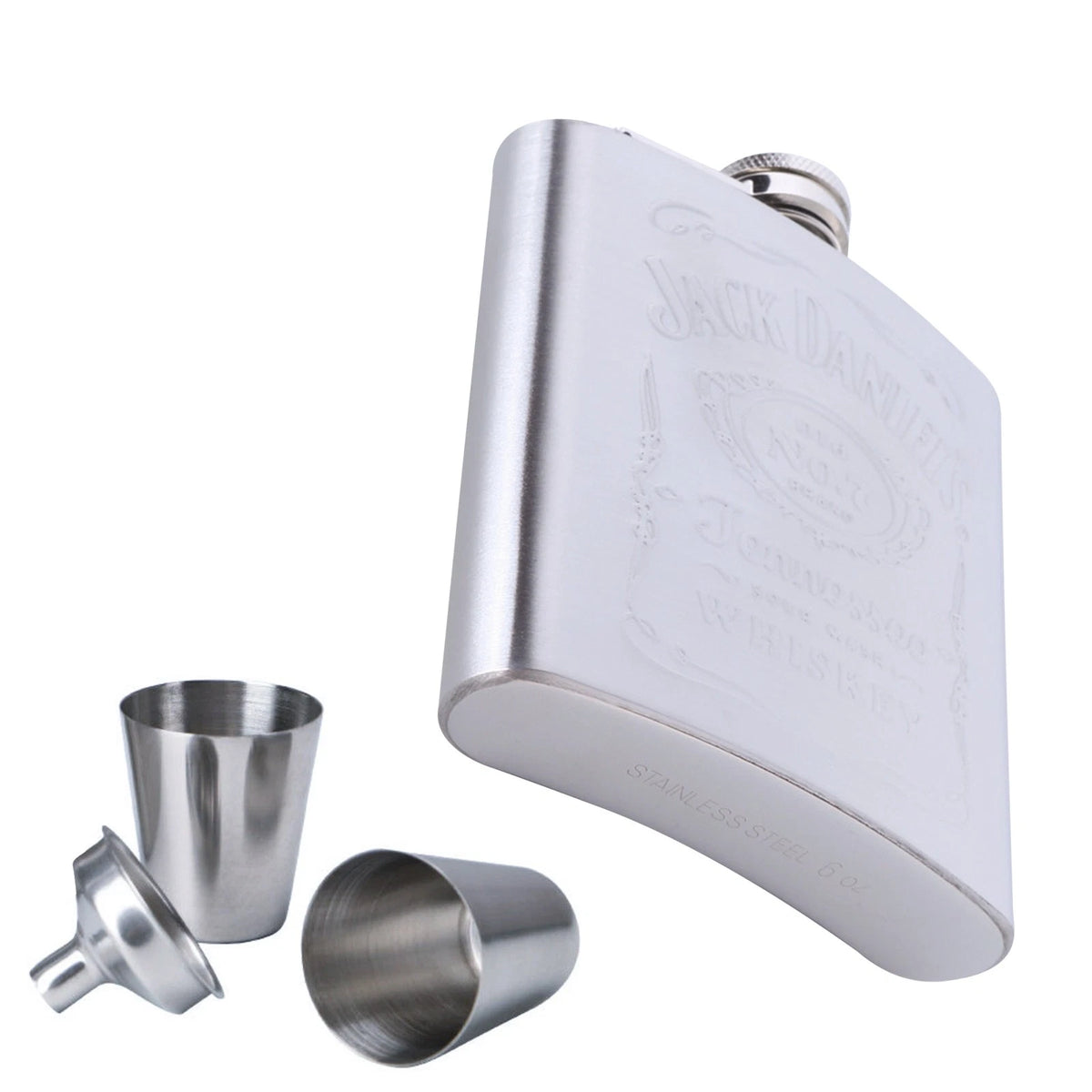 7oz Steel Hip Flask Bottle with Cup - Alcohol Gift Package