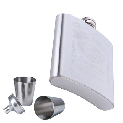 7oz Steel Hip Flask Bottle with Cup - Alcohol Gift Package