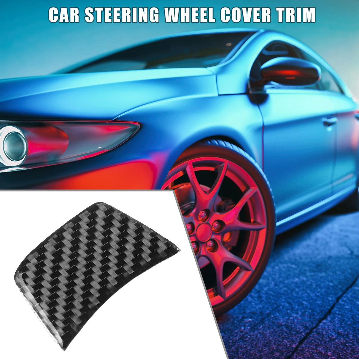 Steering Wheel Cover for Audi A4 B8 2008–2015 Carbon Fiber Black