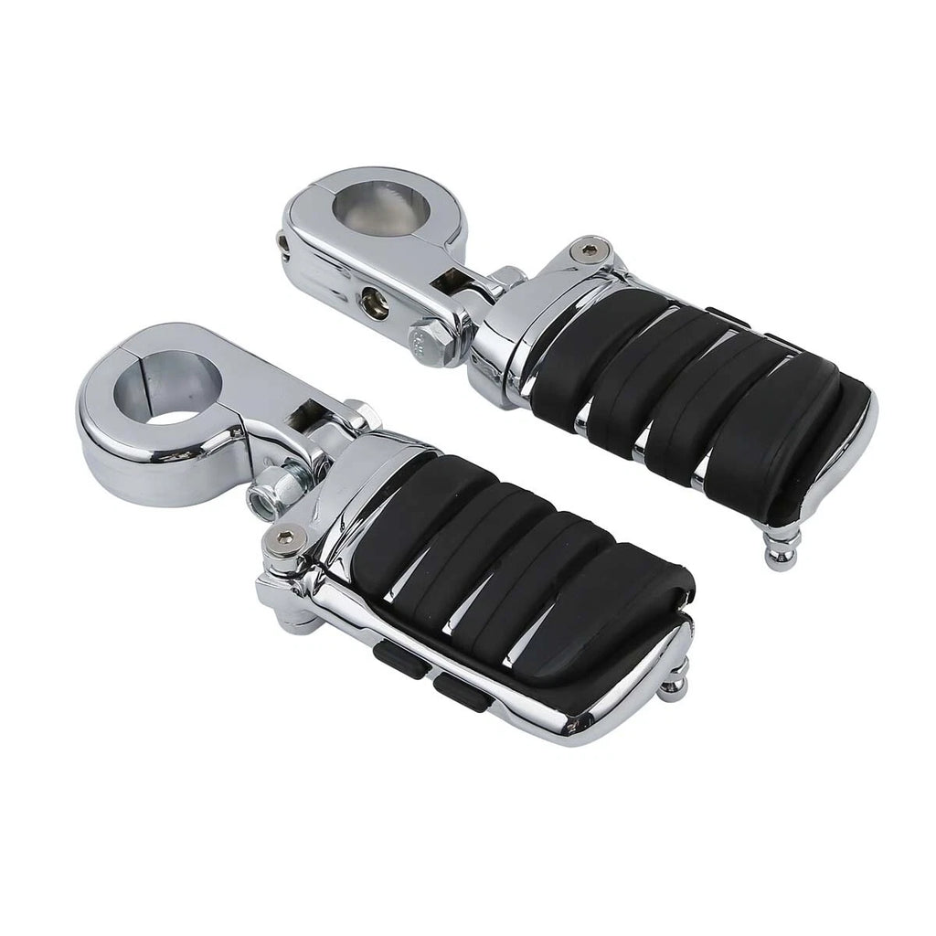 Chrome Highway Footpegs Clamps for Harley (1-1/4" Engine Guard)