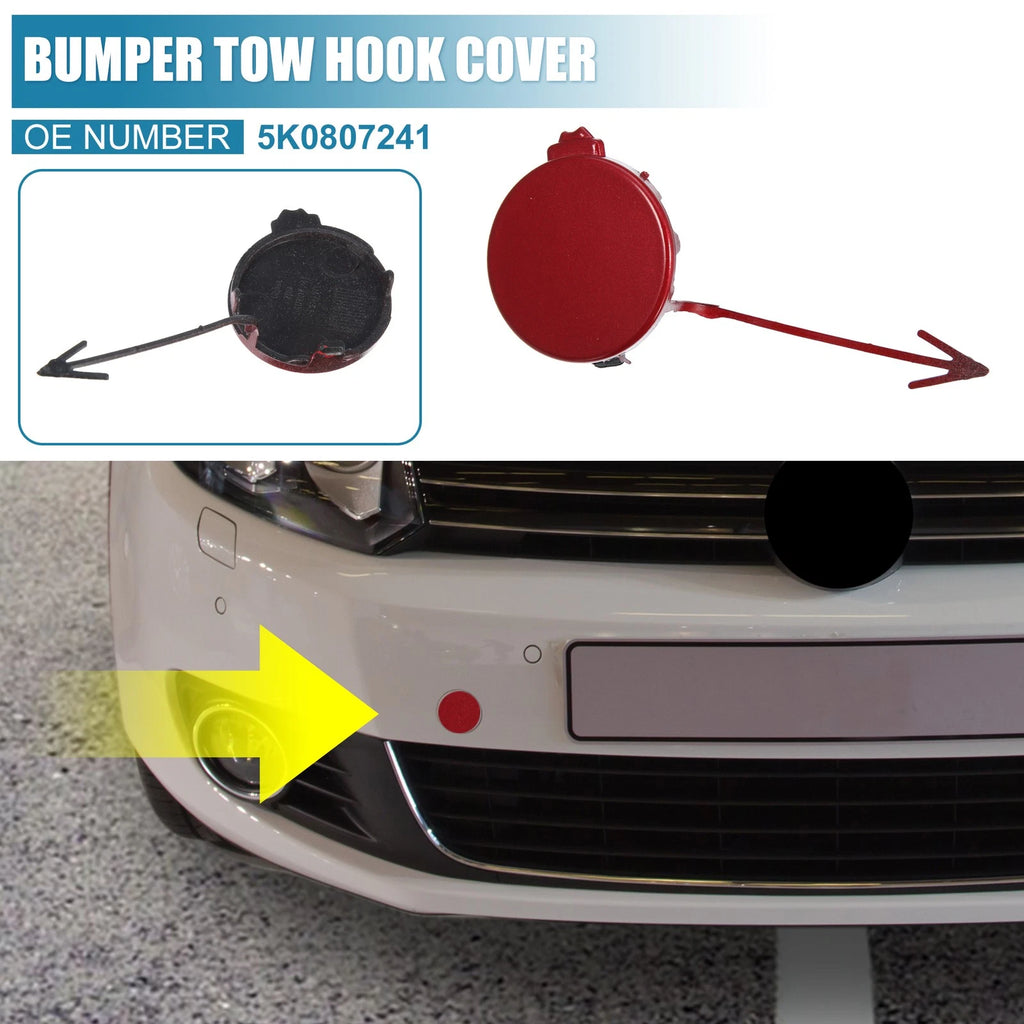 Front Bumper Tow Hook Cover for Volkswagen Golf 6 MK6 (2009–2013) Red