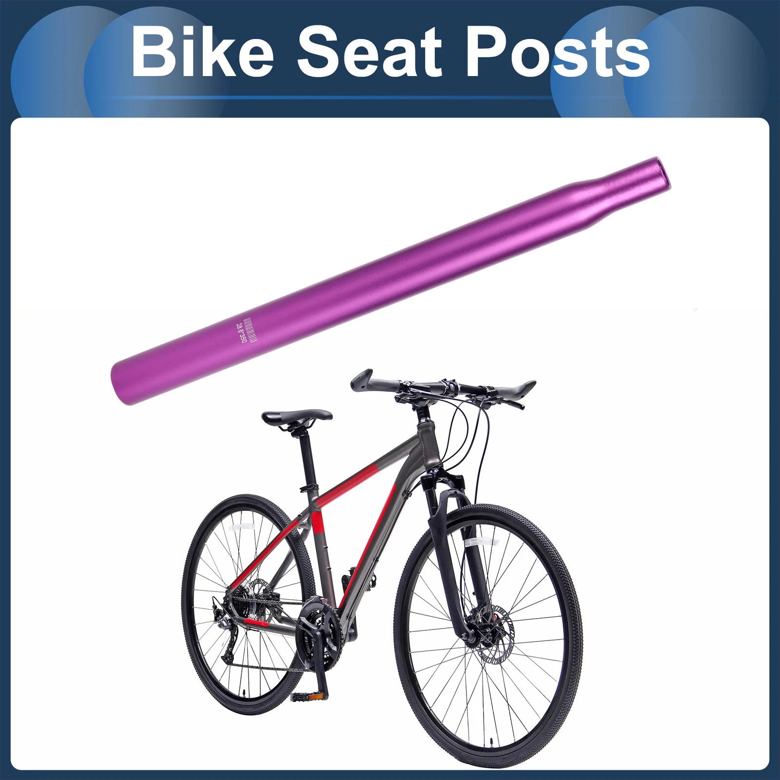 Seat Post 28.6x350mm Lightweight Replacement for Bike (2005–2015)