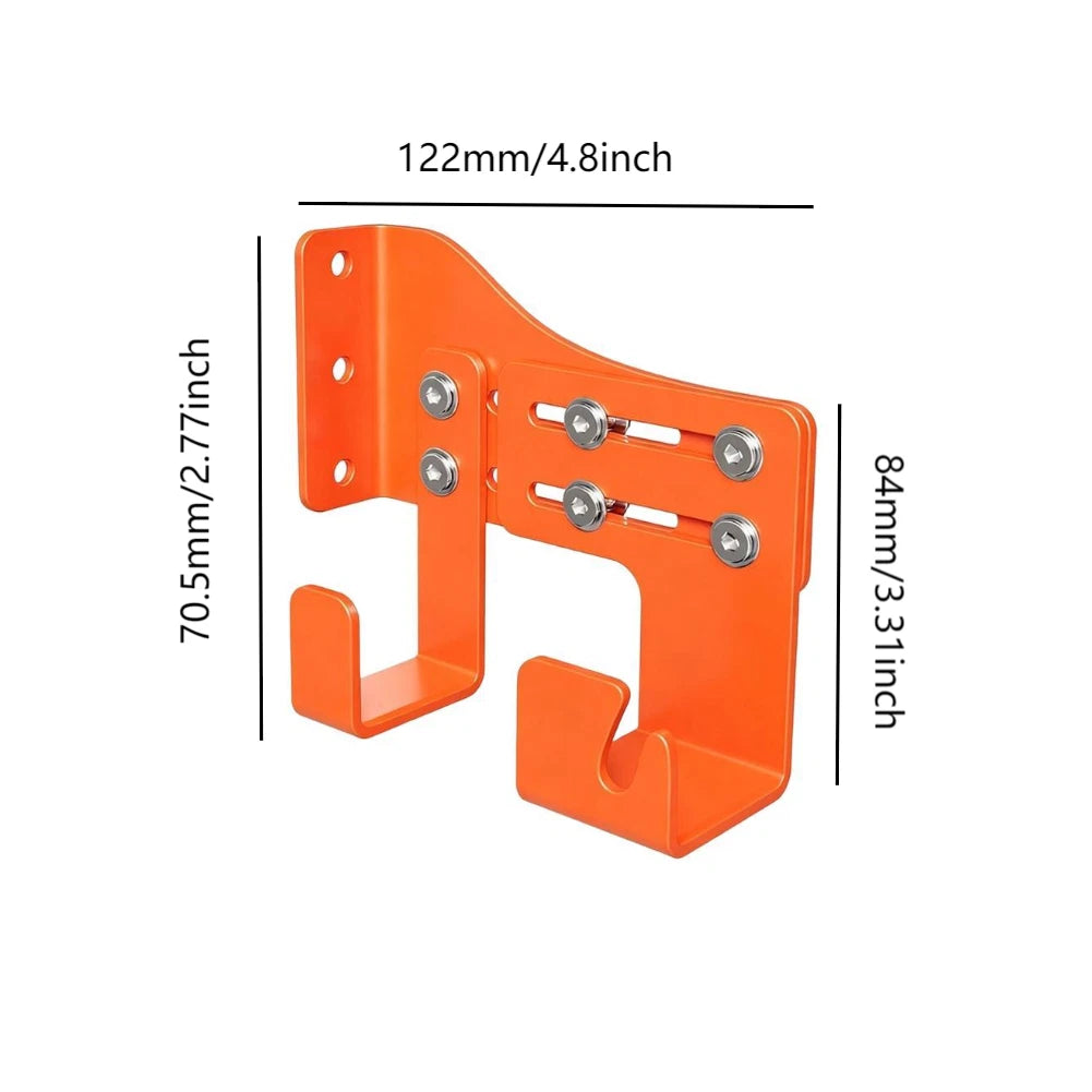 Chainsaw Wall Mount Holder with Double Hook Bracket for Steel (Adjustable)
