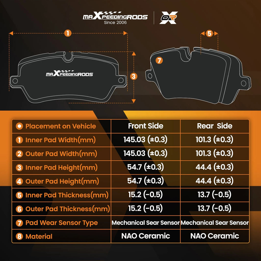 Ceramic Brake Pads Kit for Mitsubishi Outlander/RVR (2013–2019)