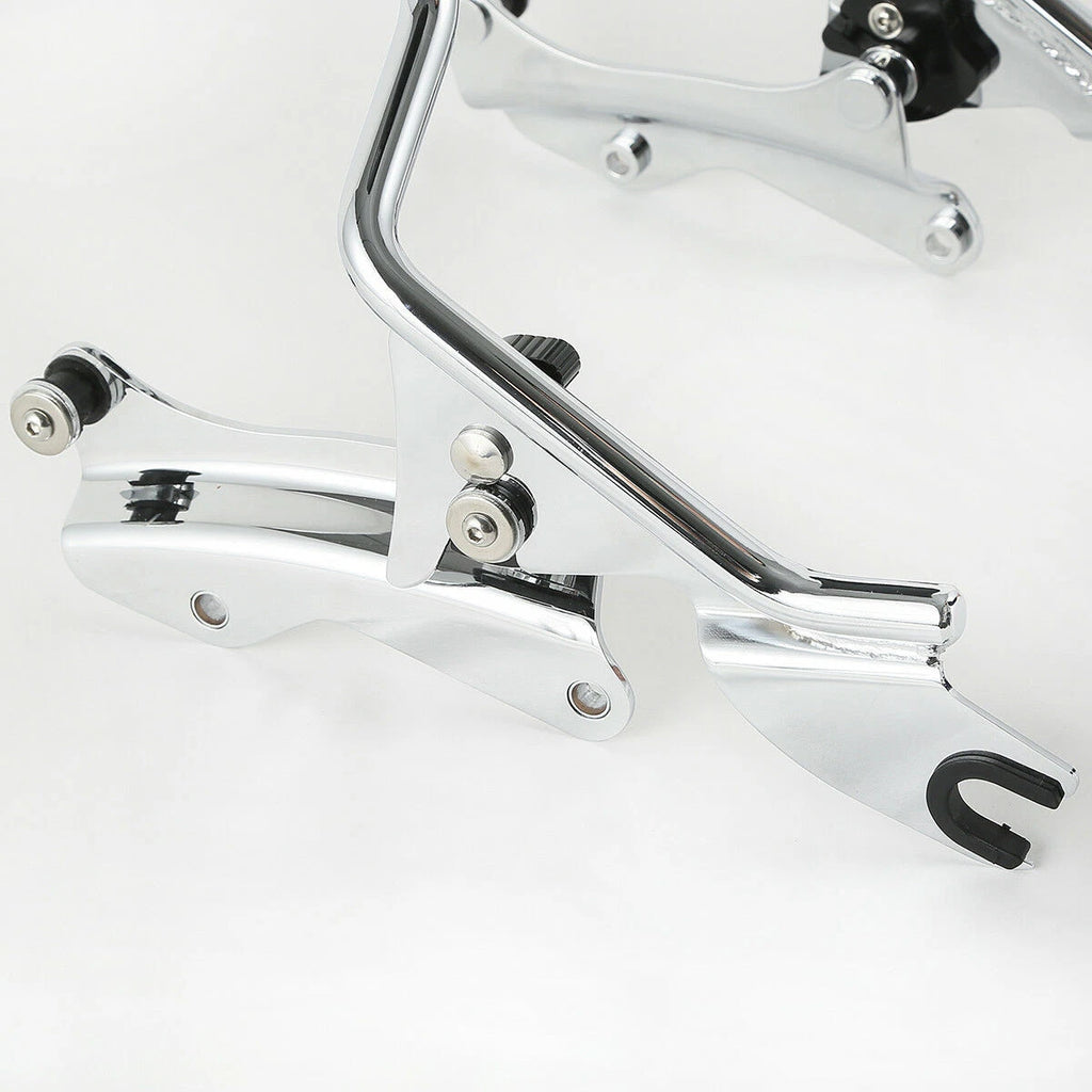 Chrome 4 Point Docking Kit Backrest Sissy Bar Pad for Harley Touring (2014–2023)