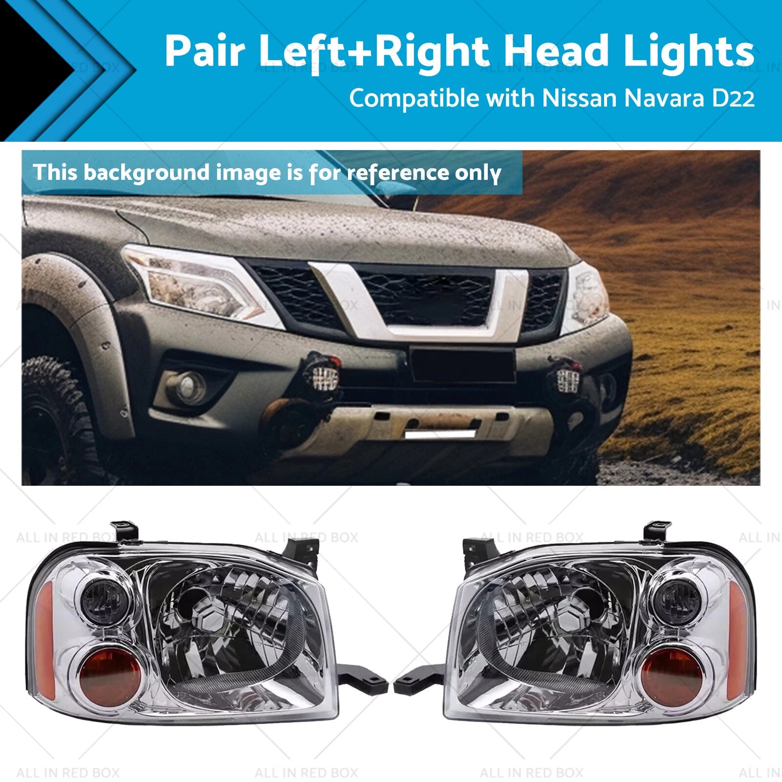 Headlight Pair for Nissan Navara D22 (2001–2015)