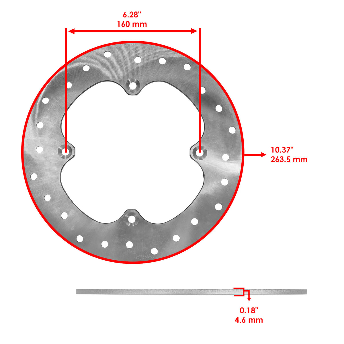 Front Brake Disc Rotor Replacement for Can-Am Maverick X3 MAX Turbo (2017–2024)