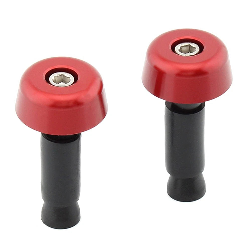 Handlebar Grips & End Caps for Universal Motorcycle (0.5in/12.7MM) Red