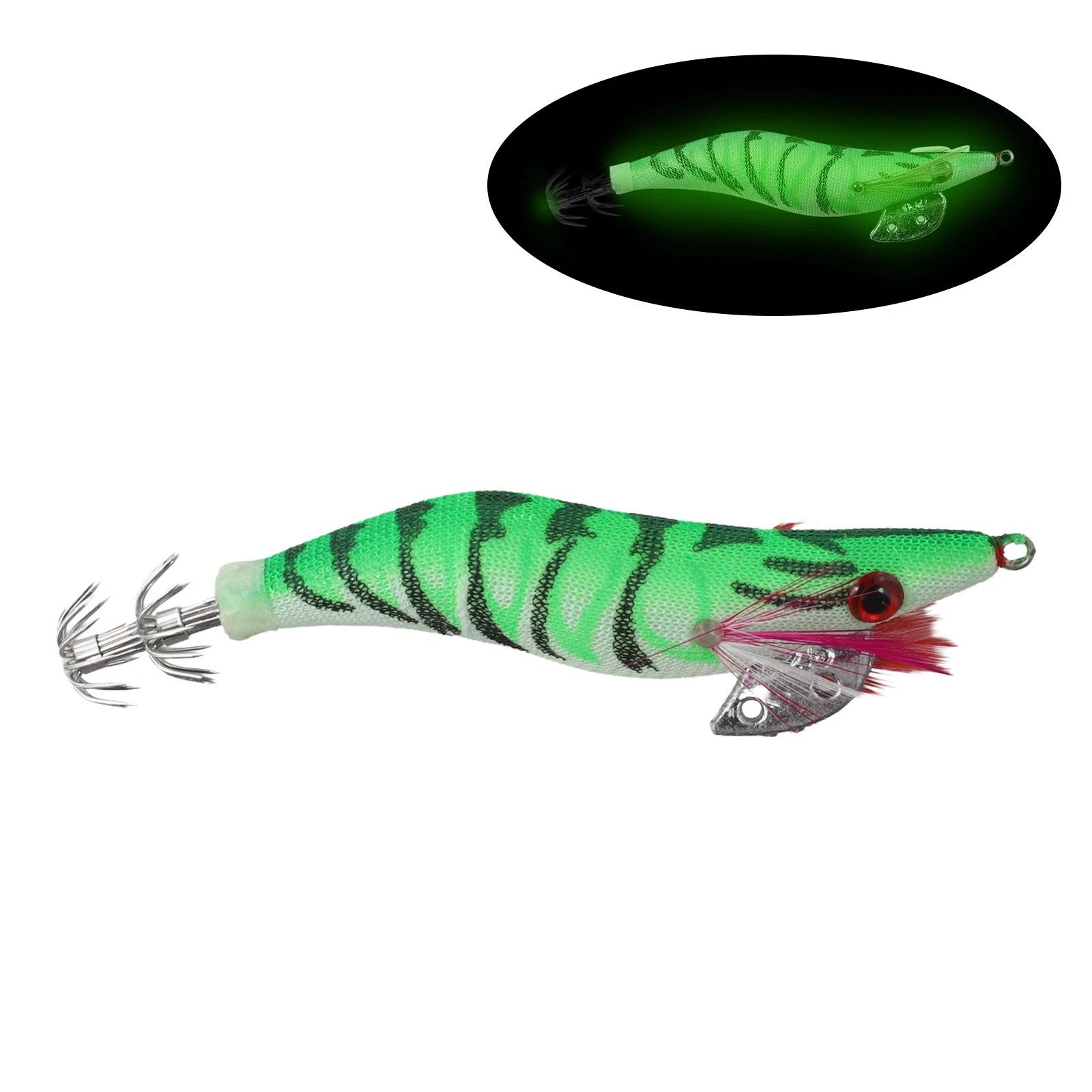 Luminous Squid Jigs for Fish Attraction (Controlled Sinking Action)