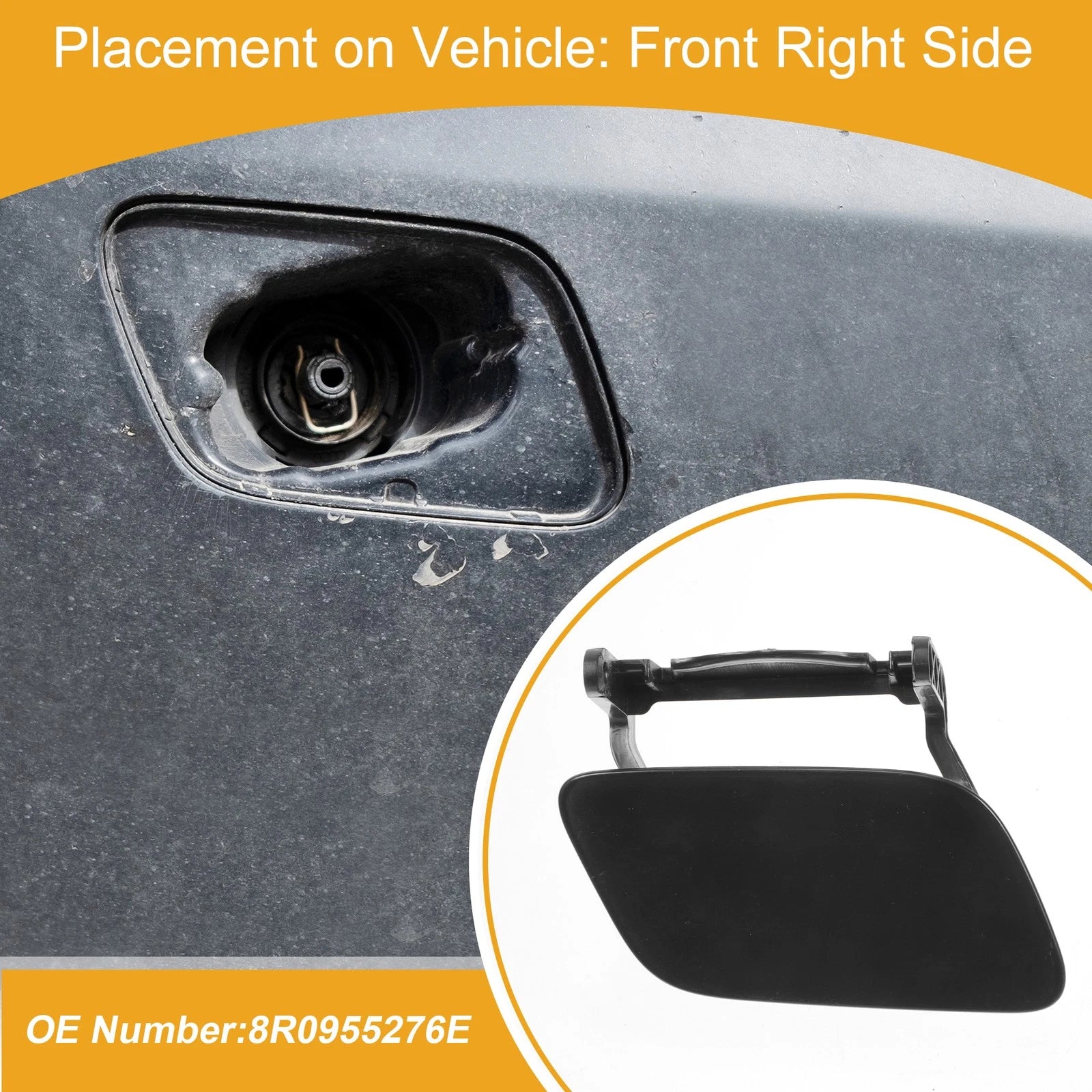 Front Right Washer Nozzle Cover Cap for Audi Q5 (2013–2017) Unpainted