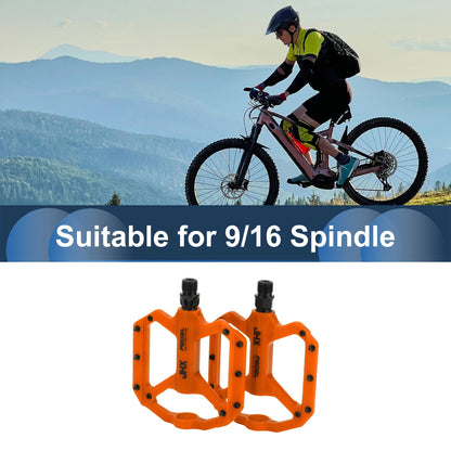 Cycling Bike Pedals 9/16 Nylon Replacement for Road Mountain BMX MTB (Orange)